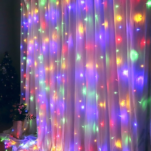 Фото - Гирлянда-штора Colorway 3x3м 300LED 220В цветная (CW-GW-300L33VMC)