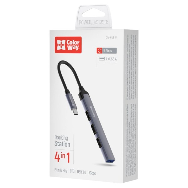 Фото - Хаб USB Colorway USB-C 4-в-1 USB2.0х3/USB3.0 (CW-HUB04)