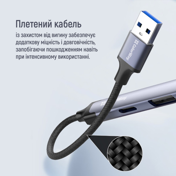 Фото - Хаб USB Colorway USB-A/USB-C 4-в-1 USB2.0х2/USB3.0/USB-C2.0 (CW-HUB06)