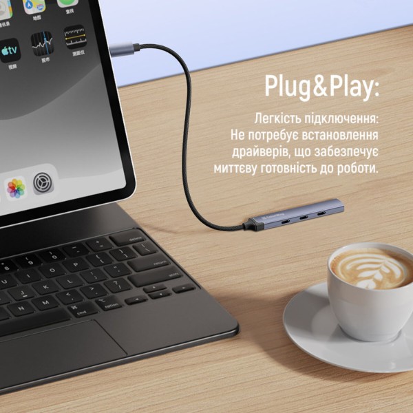 Фото - Хаб USB Colorway USB-C 4-в-1 USB-C2.0х3/USB3.0 (CW-HUB07)