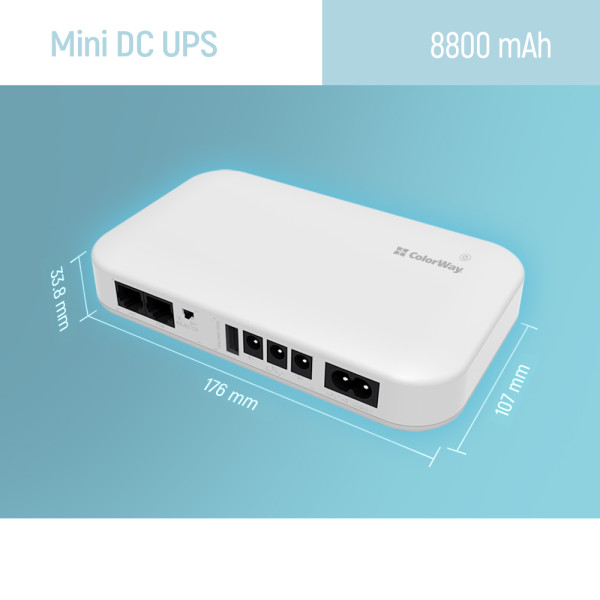 Фото - Джерело безперебійного живлення Colorway UPS for router 8800mAh 21W DC 5V/9V/12V/24V V2 (CW-PB088LI3WT)