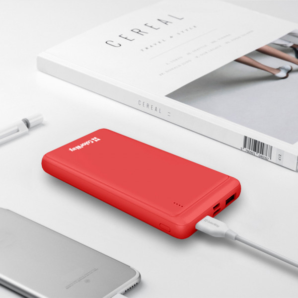 Фото - Батарея мобильная Colorway Power Bank 10 000 mAh Slim (USB QC3.0 + USB-C Power Delivery 18W) Red (CW-PB100LPG3RD-PD)