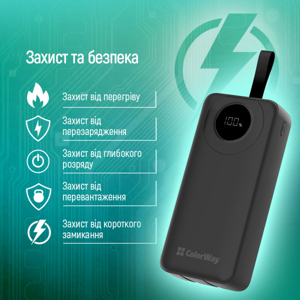 Фото - Батарея мобильная Colorway 30000 mAh EnergyPlus Black (CW-PB300LPB4BK-PDD)