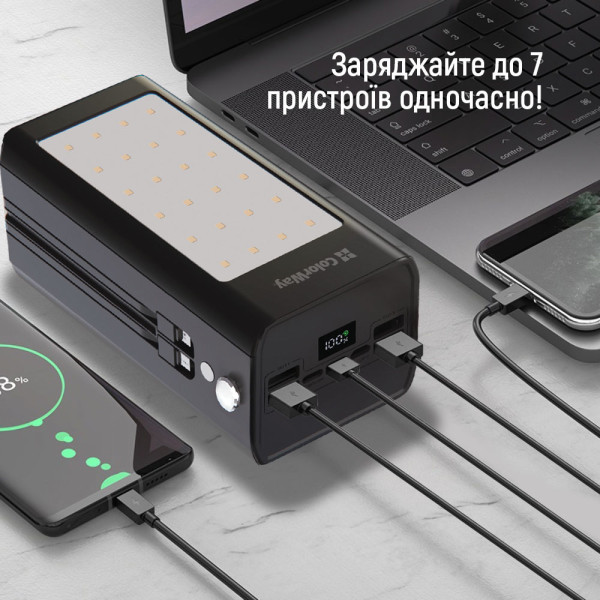 Фото - Батарея мобильная Colorway 80000 mAh LCD/Lamp USB QC3.0 + USB-C Power Delivery 22.5W Black (CW-PB800LPA8BK-PDD)