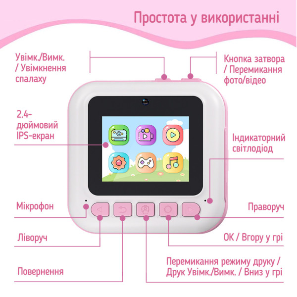 Фото - Фотокамера миттєвого друку Colorway CW-PHP01P Pink