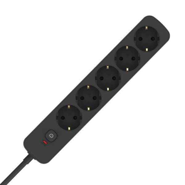 Фото - Мережевий фільтр Colorway 10A/2500W (CCA-3G1MM) 5 р/3M Black (CW-PSEA1053BK)