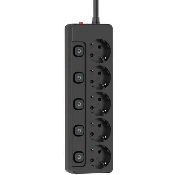 Фото - Мережевий фільтр Colorway 5 р 5 м Black (CW-PSEA55SBK)