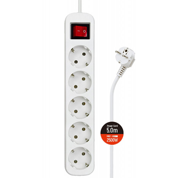 Фото - Мережевий фільтр Colorway 5m White (CW-PSEA55W)