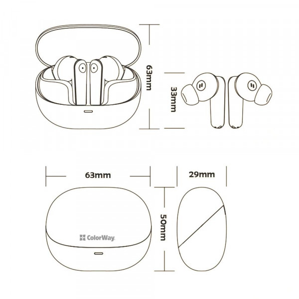 Фото - Наушники вкладыши беспроводные TWS Colorway Slim TWS-1 Earbuds Long Life (CW-TWS1BK1)
