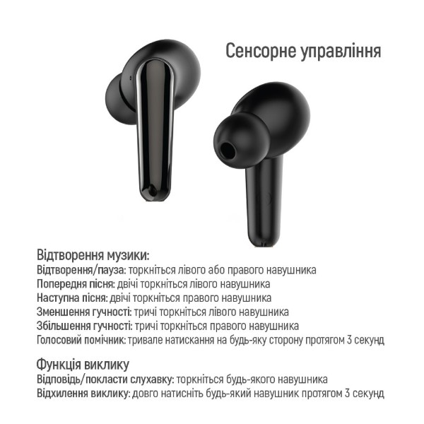 Фото - Наушники вкладыши беспроводные TWS Colorway TWS-3 Earbuds Black (CW-TWS3BK)