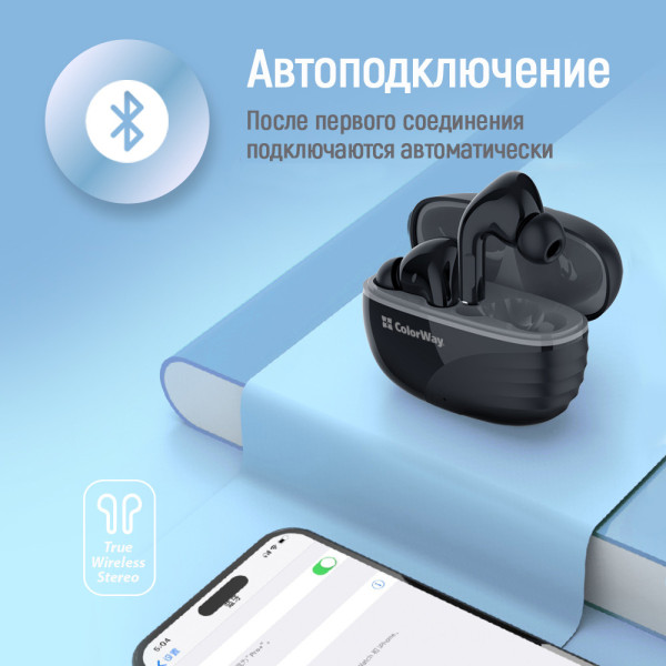 Фото - Навушники вкладиші бездротові TWS Colorway Slim TWS-5 Earbuds Black (CW-TWS5BK)
