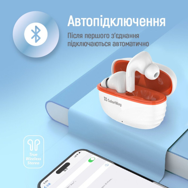 Фото - Навушники вкладиші бездротові TWS Colorway Slim TWS-5 Earbuds White (CW-TWS5WT)