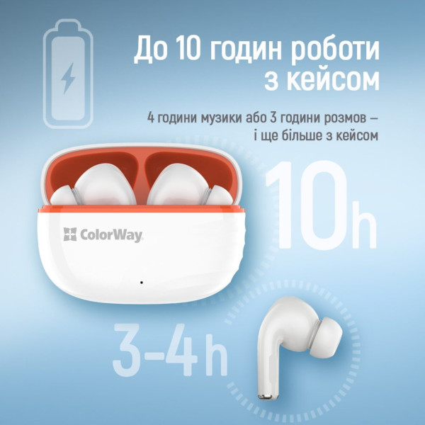 Фото - Навушники вкладиші бездротові TWS Colorway Slim TWS-5 Earbuds White (CW-TWS5WT)