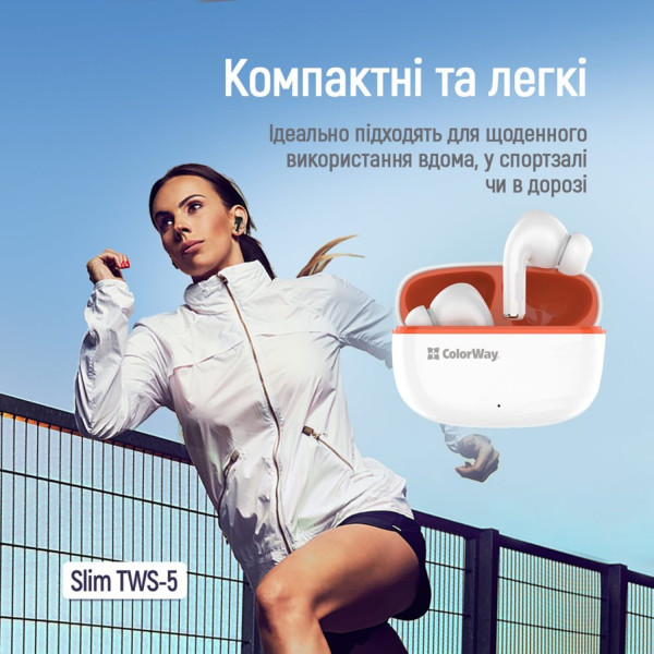 Фото - Навушники вкладиші бездротові TWS Colorway Slim TWS-5 Earbuds White (CW-TWS5WT)