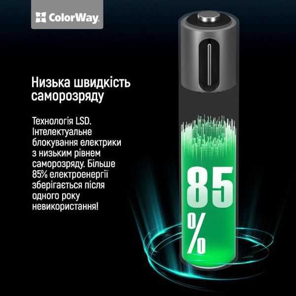 Фото - Аккумулятор тип AAA Colorway USB-С 590 мАЧ 1.5В 2 шт. (CW-UBAAA-09)