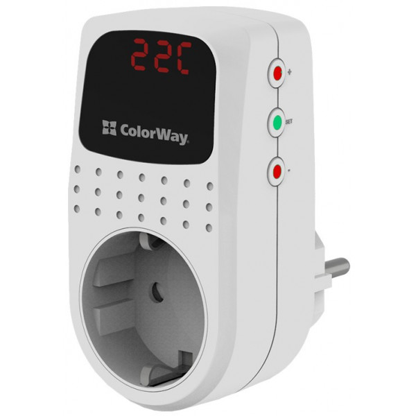 Фото - Автомат защиты от всплесков напряжения Colorway 16A/3680W 150V-210V/230V-280V DS2 White (CW-VR16-02D)
