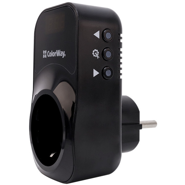 Фото - Автомат защиты от всплесков напряжения Colorway (16A/3680W) 150V-210V/230V-280V DS4 Black (CW-VR16-04D)