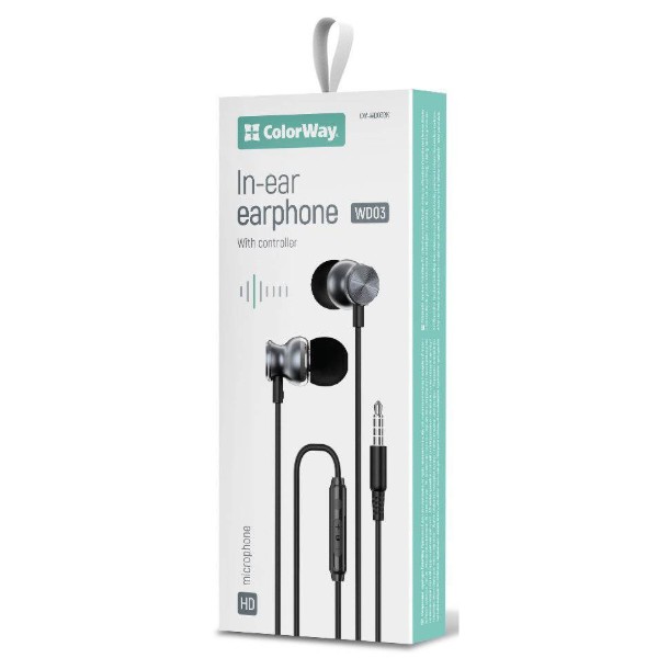 Фото - Навушники вкладиші дротові Colorway 3.5 mm Wired Earphone UrbanBeat Black (CW-WD03BK)
