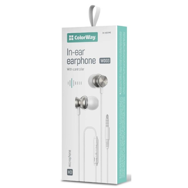 Фото - Навушники вкладиші дротові Colorway 3.5 mm Wired Earphone UrbanBeat White (CW-WD03WT)