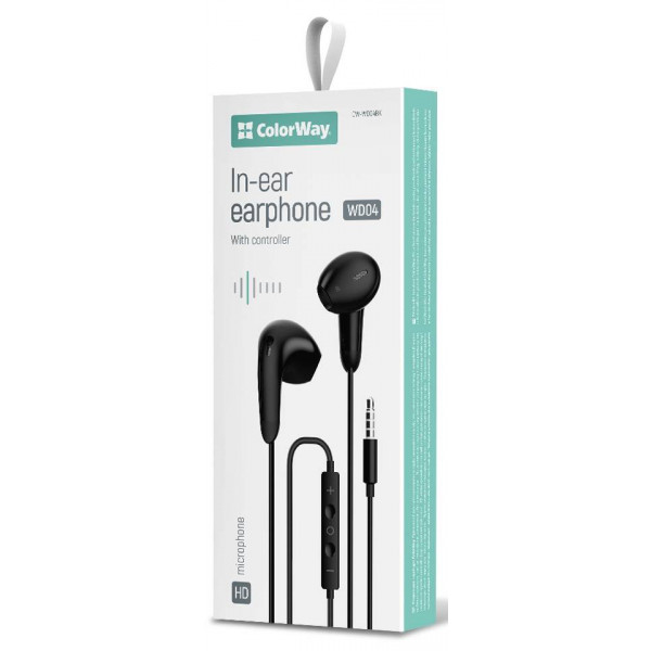 Фото - Наушники вкладыши проводные Colorway 3.5 mm Wired Earphone Sound Wave Black (CW-WD04BK)
