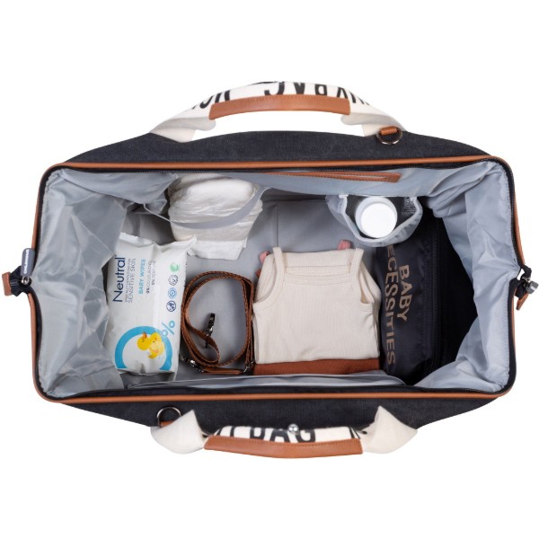 Фото - Сумка для родителей Childhome Mommy bag Signature- Canvas Black (CWMBBSCBL)