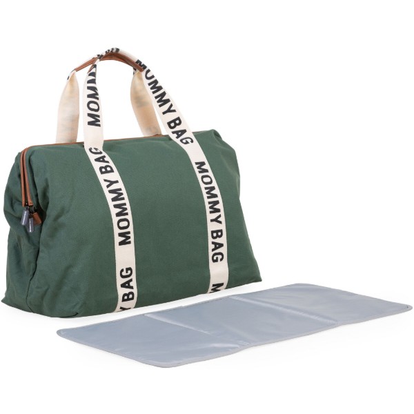 Фото - Сумка для батьків Childhome Mommy bag Signature - Canvas Green (CWMBBSCGR)
