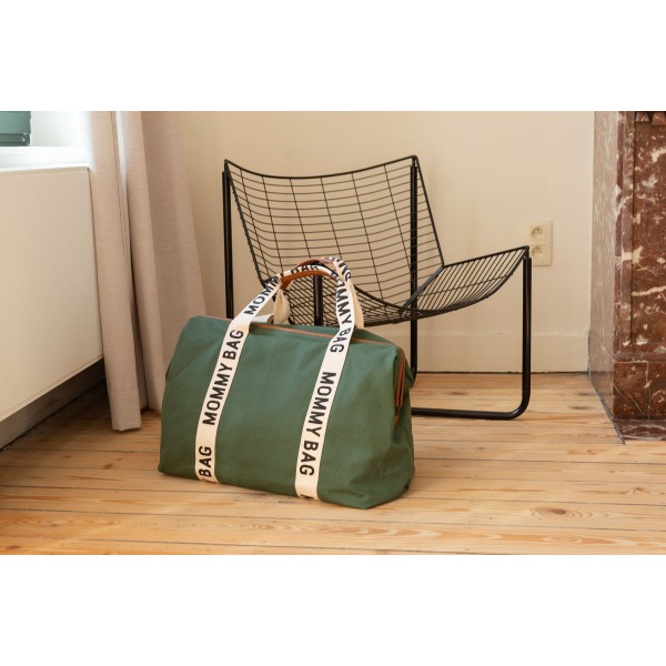 Фото - Сумка для батьків Childhome Mommy bag Signature - Canvas Green (CWMBBSCGR)