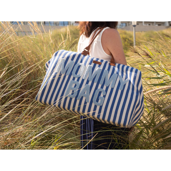 Фото - Сумка для батьків Childhome Mommy bag stripes Electric Blue (CWMBBSTBL)