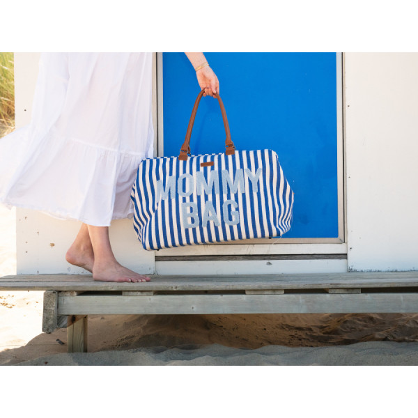 Фото - Сумка для батьків Childhome Mommy bag stripes Electric Blue (CWMBBSTBL)