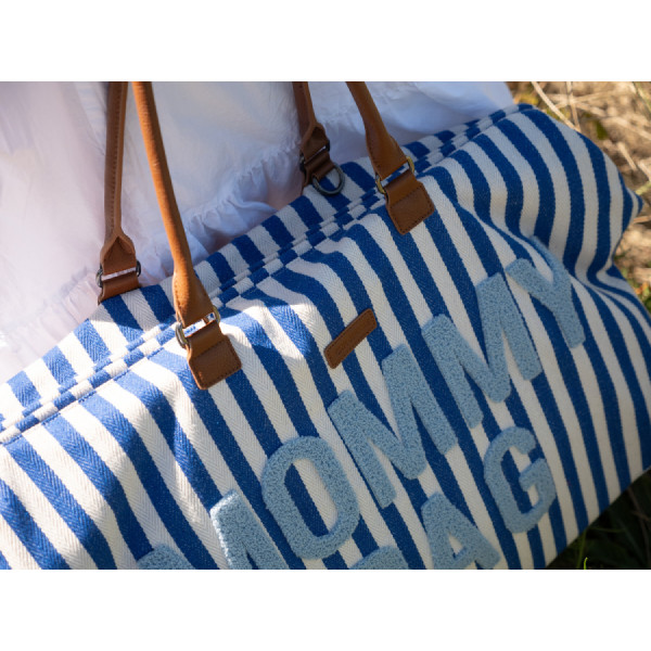 Фото - Сумка для батьків Childhome Mommy bag stripes Electric Blue (CWMBBSTBL)