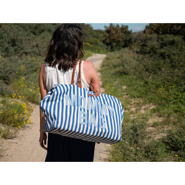 Фото - Сумка для батьків Childhome Mommy bag stripes Electric Blue (CWMBBSTBL)