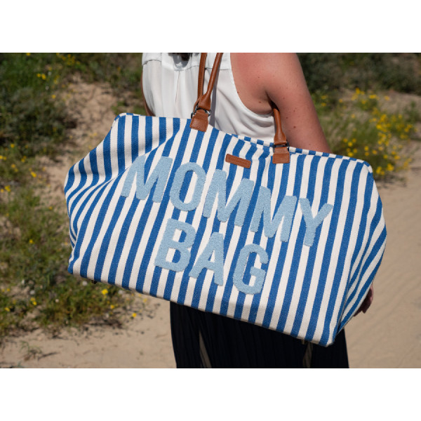 Фото - Сумка для батьків Childhome Mommy bag stripes Electric Blue (CWMBBSTBL)
