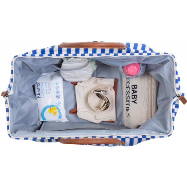 Фото - Сумка для батьків Childhome Mommy bag stripes Electric Blue (CWMBBSTBL)