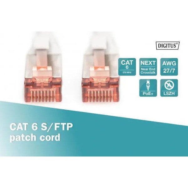 Фото - Кабель патч-корд Assmann Cat.6 RJ45 to RJ45 S-FTP Cu AWG27 LSZH Grey 1м (DK-1644-010)