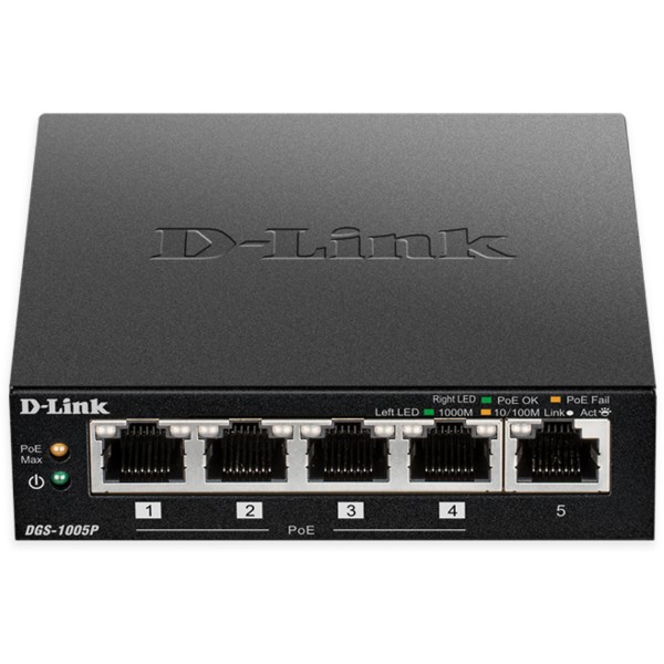 Фото - Коммутатор локальної мережі (Switch) D-Link DGS-1005P Фото - Коммутатор локальної мережі (Switch) D-Link DGS-1005P