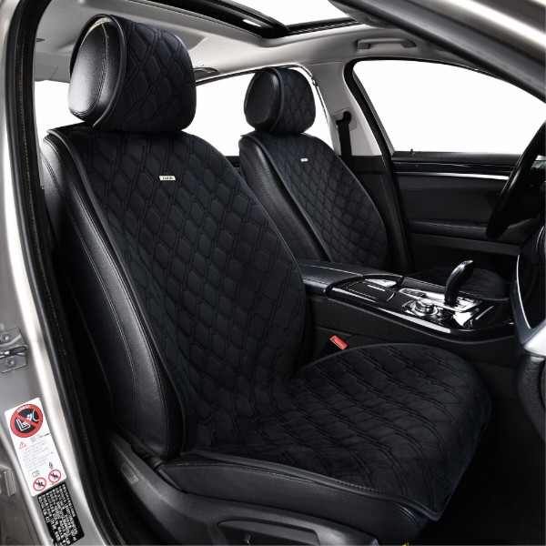 Фото - Комплект накидок на сидіння автомобіля CarLife Turbo black (SC30104)