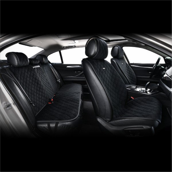 Фото - Комплект накидок на сидіння автомобіля CarLife Turbo black 2 шт. (SC30102)