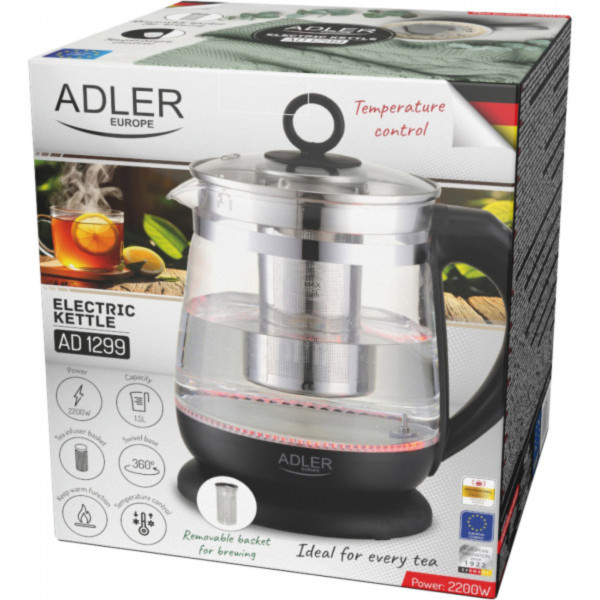 Фото - Електричний чайник Adler AD 1299b Black