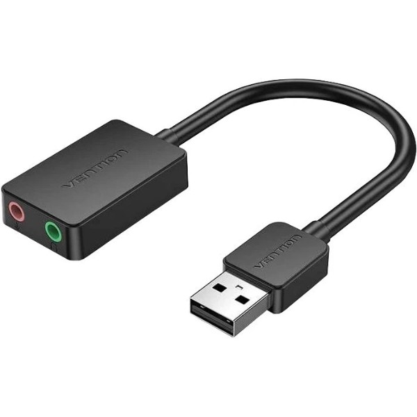 Фото - Звуковая карта Vention AUX jack 1м Black (CDYBF)