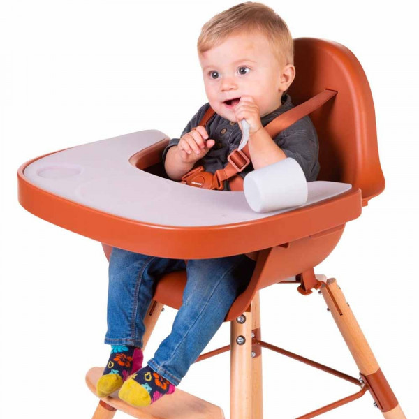 Фото - Стільчик для годування класичний Childhome Evolu 2 Natural/Rust (CHEVOCHRU)
