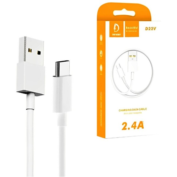 Фото - Кабель Denmen Micro USB 2.4A 1m White (D22V-WH)