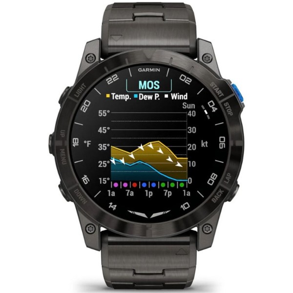 Фото - Смарт-часы Garmin D2 Mach 2, 47mm, Saph, Bare Ti/Blk w/LthrBd (010-02904-31)