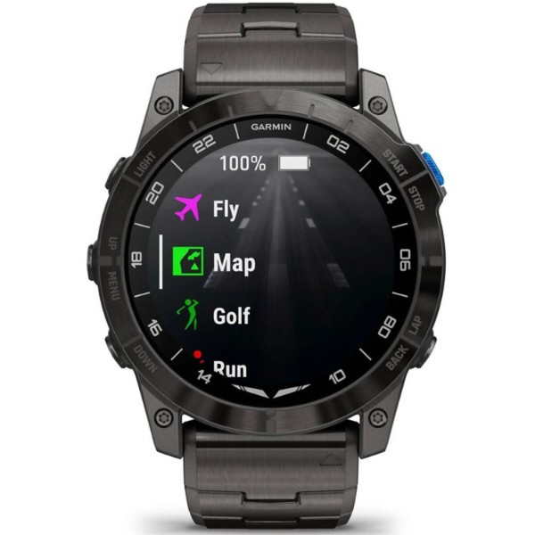 Фото - Смарт-часы Garmin D2 Mach 2, 47mm, Saph, Bare Ti/Blk w/LthrBd (010-02904-31)