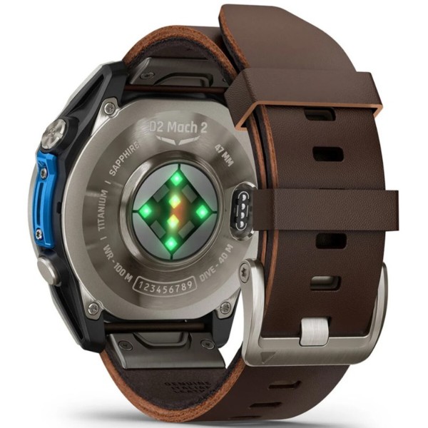 Фото - Смарт-часы Garmin D2 Mach 2, 47mm, Saph, Bare Ti/Blk w/LthrBd (010-02904-31)