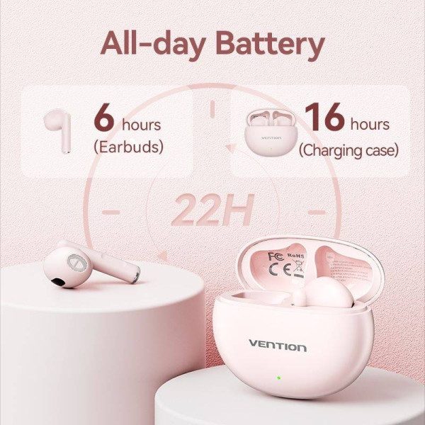 Фото - Навушники вкладиші бездротові TWS Vention Elf Earbuds E06 Pink (NBKP0)