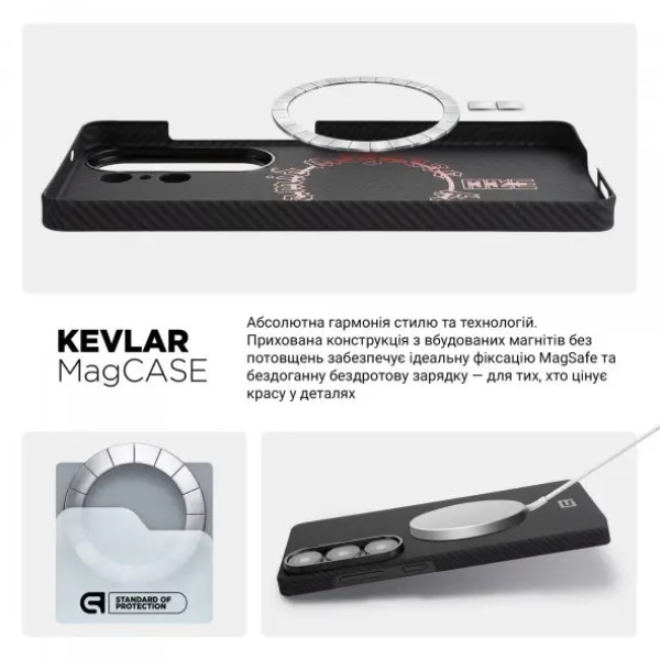Фото - Чохол для смартфону Armorstandart BlackIcon Aramid Twill MagCase for Samsung S26 Ultra Black (ARM90147)