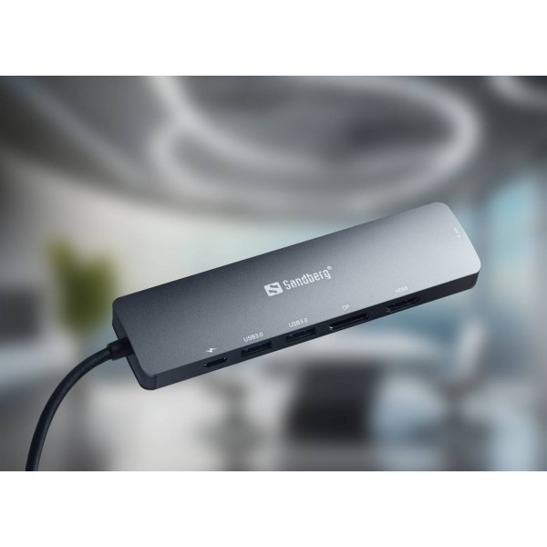 Фото - Хаб USB Sandberg USB3.1 Type-C HDMI/USB 3.0x2/RJ45/USB-C/DisplayPort PD 100W (136-43)