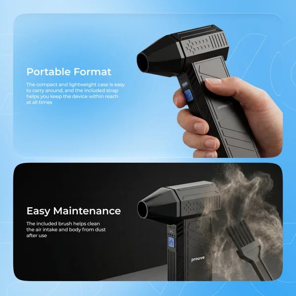 Фото - Вентилятор портативный Proove Mistral (130000RPM) black (HVFM15000201)