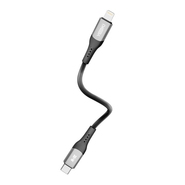 Фото - Кабель синхронізації даних YOKI SOLID Type-C to Lightning 30W 0.25m Black (YK-SO15)