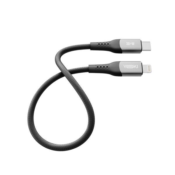 Фото - Кабель синхронізації даних YOKI SOLID Type-C to Lightning 30W 0.25m Black (YK-SO15)